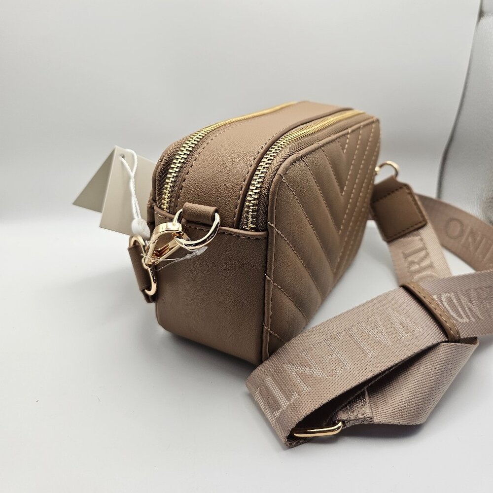 Valentino Orlandi Quilted Vegan Leather Crossbody – NWT – Taupe - Picture 4 of 10